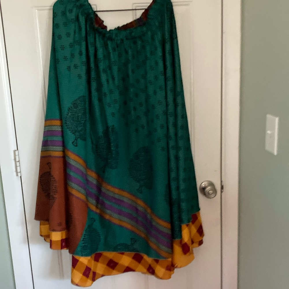 Plus size Silk maxi skirt